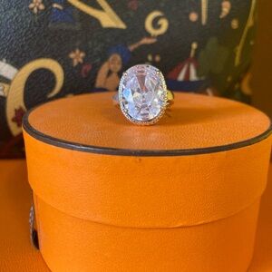 Silver Oval Cubic Zirconia Ring